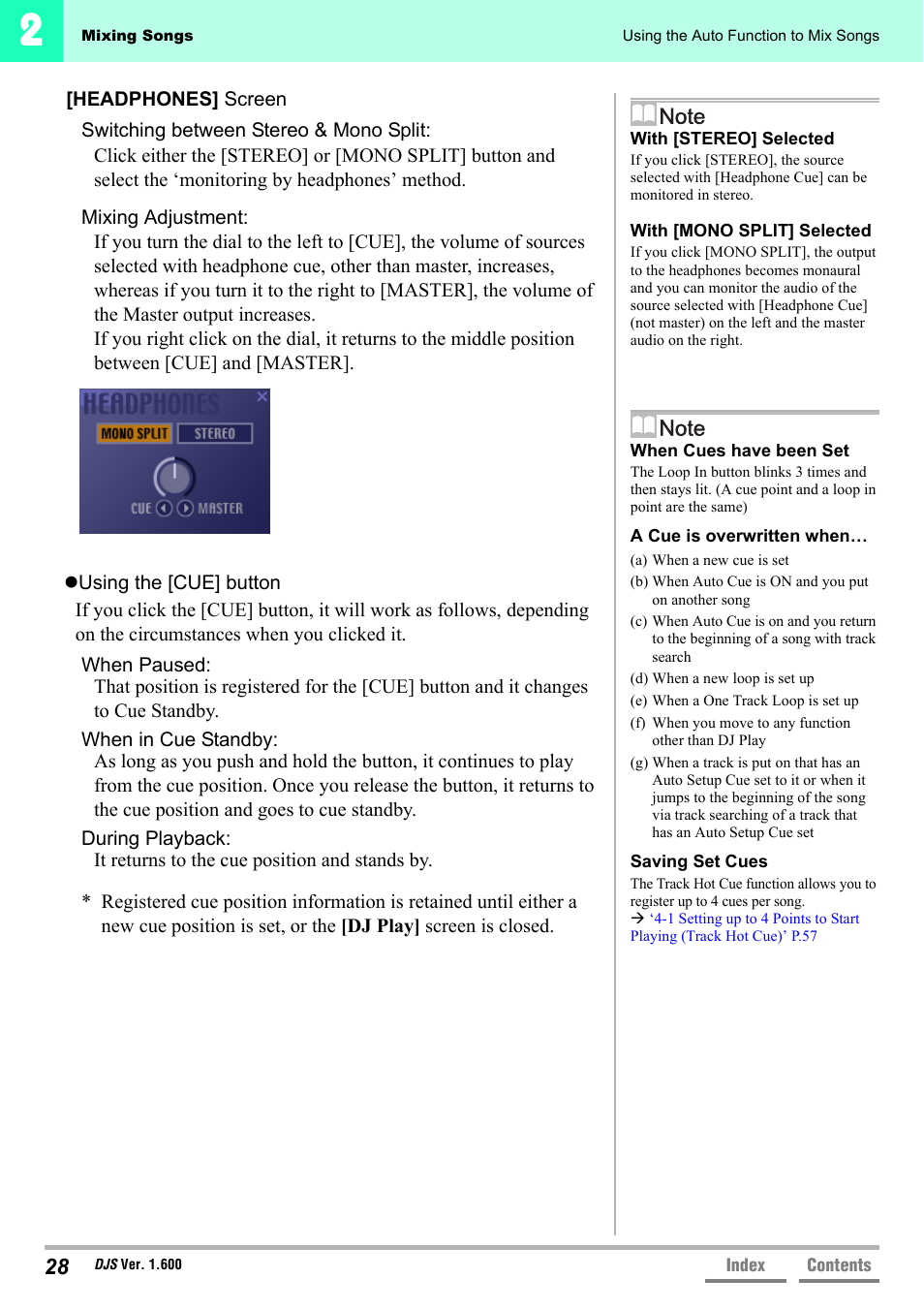 Using the [cue] button’ p.28 | Pioneer SVJ-DL01 User Manual | Page 28 / 156