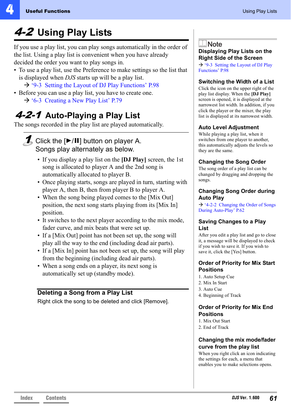 2 using play lists, 2-1 auto-playing a play list, Using play lists | Auto-playing a play list | Pioneer SVJ-DL01 User Manual | Page 61 / 156