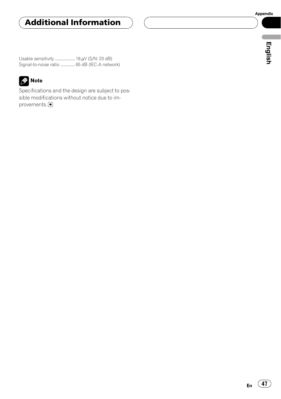 Additional information | Pioneer DEH-P3800MP User Manual | Page 47 / 148