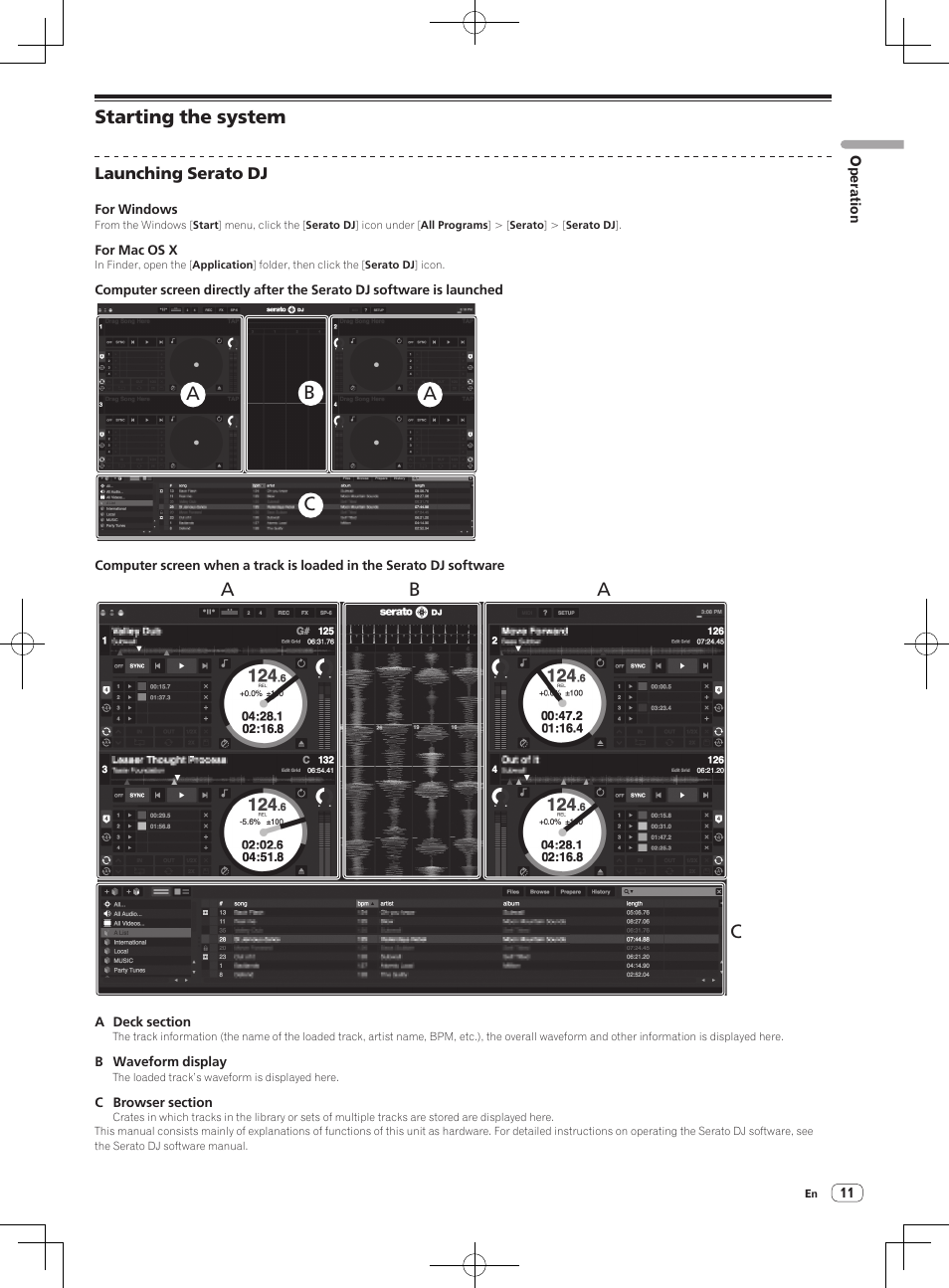 Starting the system, Ac b | Pioneer DDJ-SX User Manual | Page 11 / 24