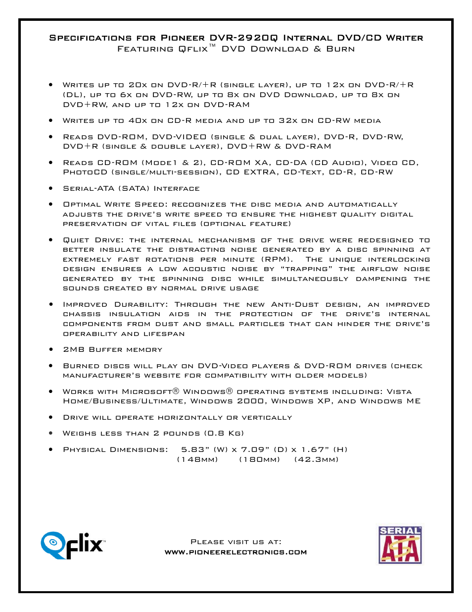 Pioneer DVR-2920Q User Manual | Page 2 / 2