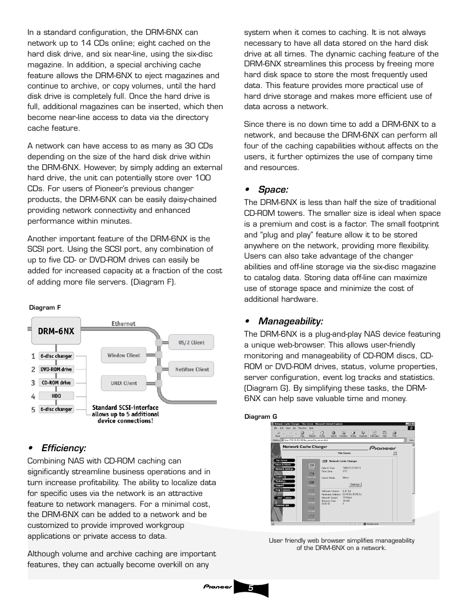 Efficiency, Space, Manageability | Pioneer DRM-6NX User Manual | Page 5 / 8