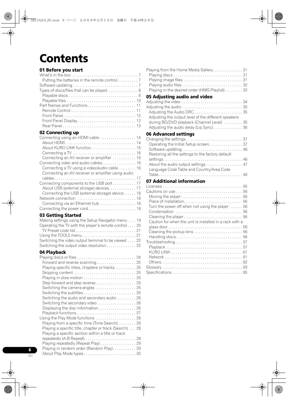 Pioneer BDP-320 User Manual | Page 6 / 66
