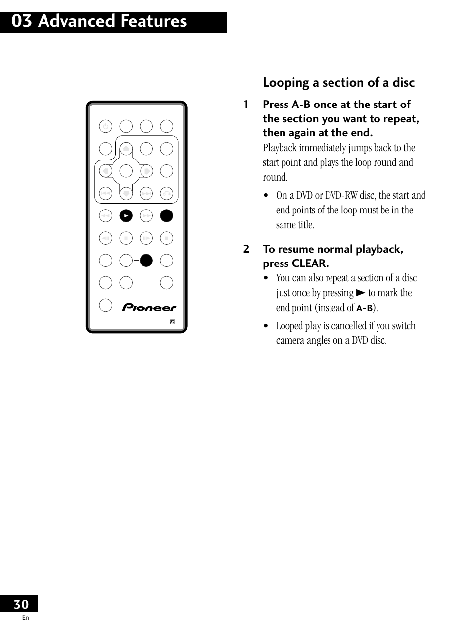 03 advanced features | Pioneer PDV-LC20 User Manual | Page 30 / 76