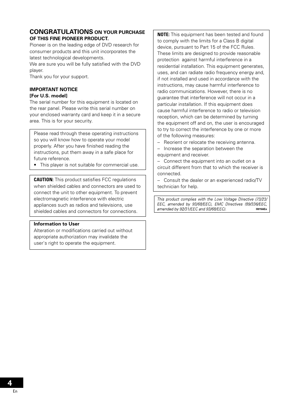 Pioneer PDV-LC20 User Manual | Page 4 / 76