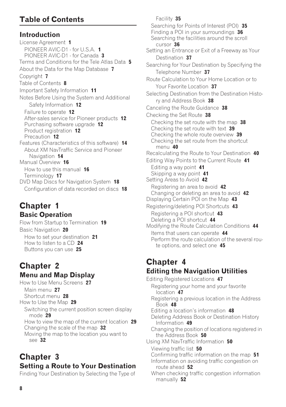 Pioneer AVIC-D1 User Manual | Page 10 / 133