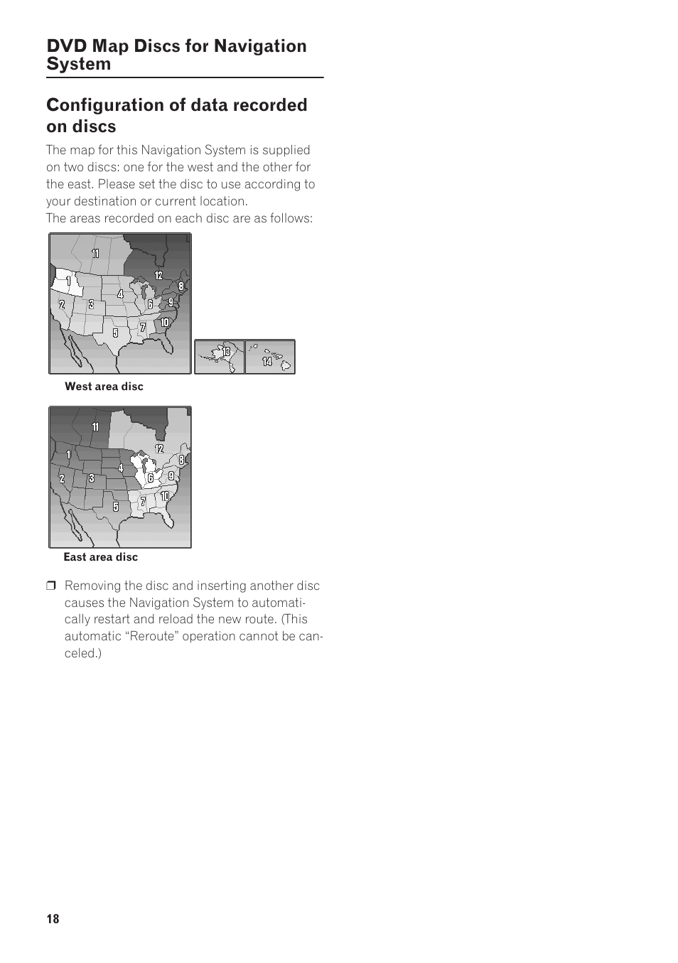 Dvd map discs for navigation system, Configuration of data recorded on discs | Pioneer AVIC-D1 User Manual | Page 20 / 133