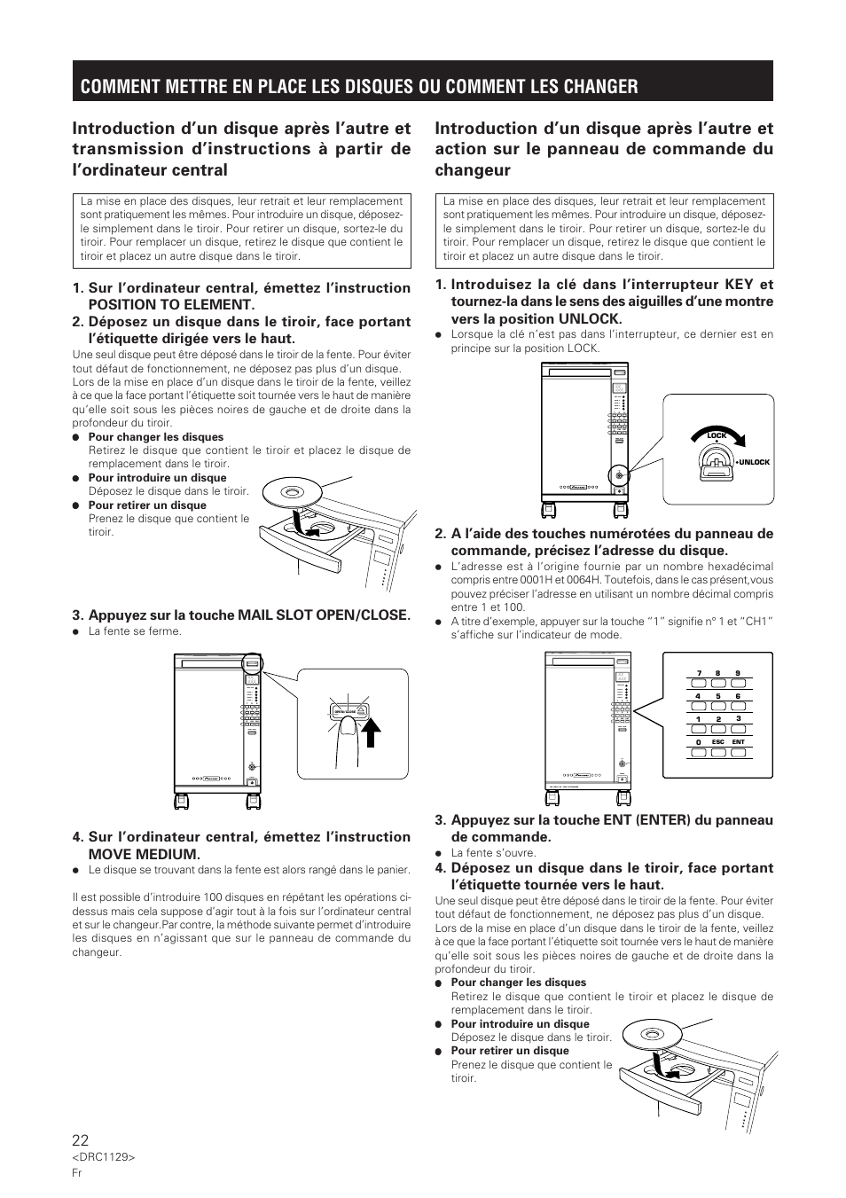 Appuyez sur la touche mail slot open/close | Pioneer DRM-1004 User Manual | Page 22 / 52