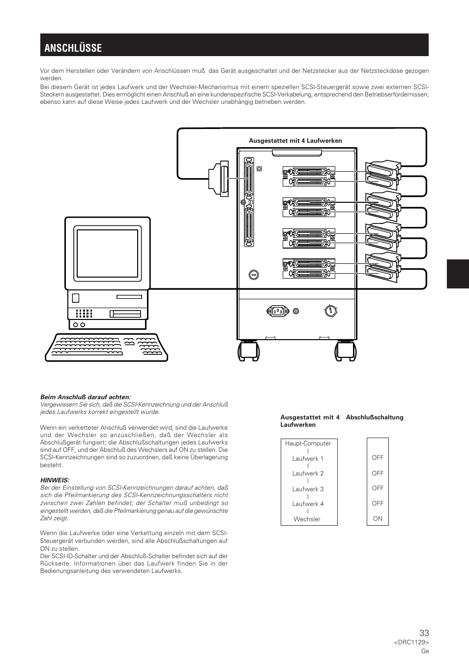 Anschlüsse | Pioneer DRM-1004 User Manual | Page 33 / 52