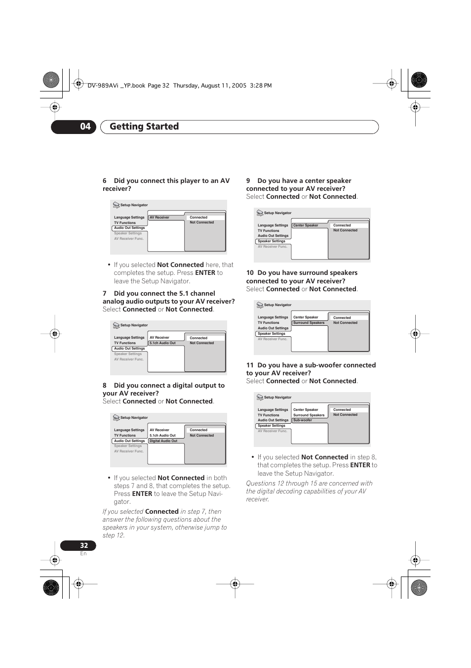 Getting started 04 | Pioneer DV-989AVi-S User Manual | Page 32 / 96