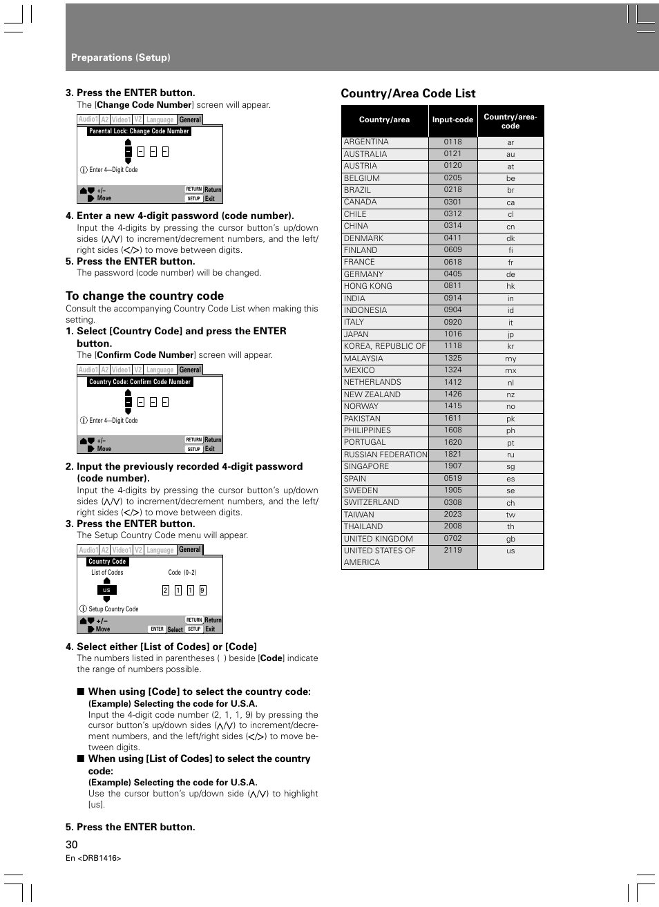 Country/area code list | Pioneer DVJ-1000 User Manual | Page 32 / 107