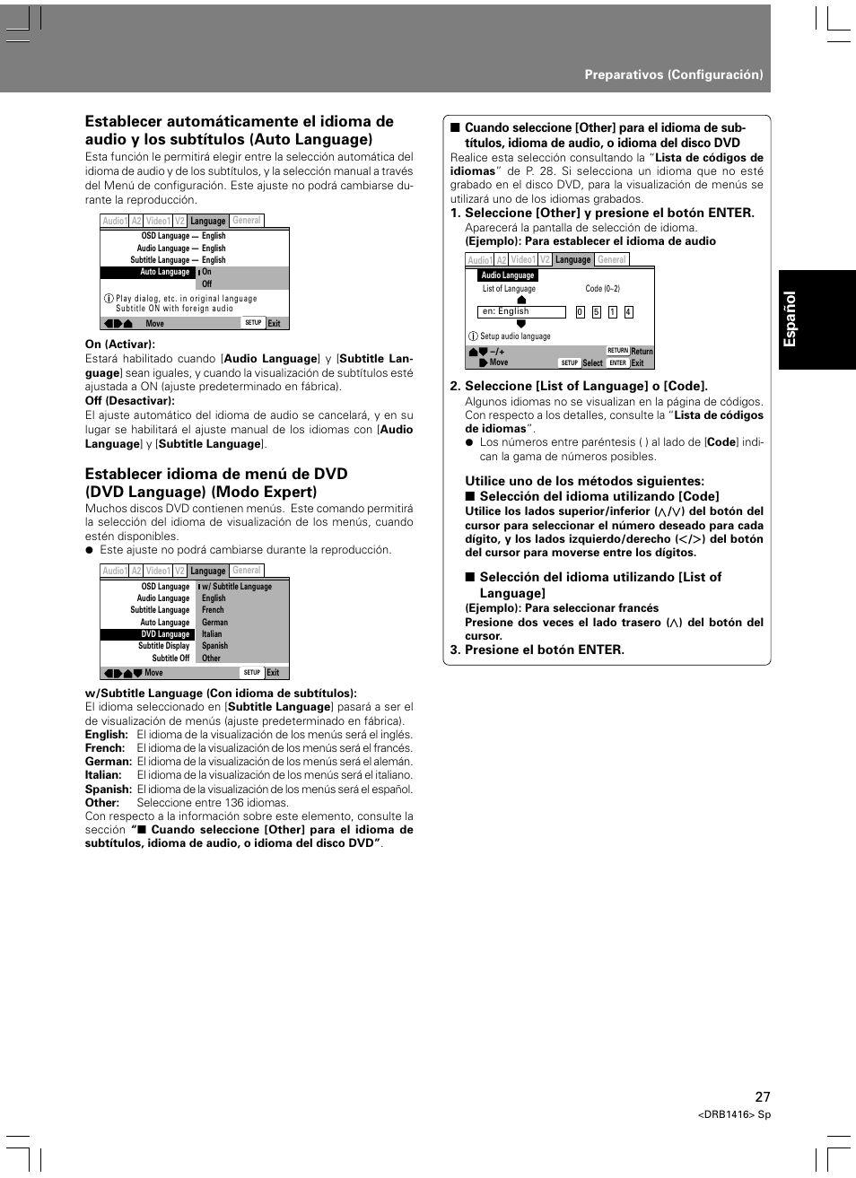 Espa ñ ol | Pioneer DVJ-1000 User Manual | Page 81 / 107