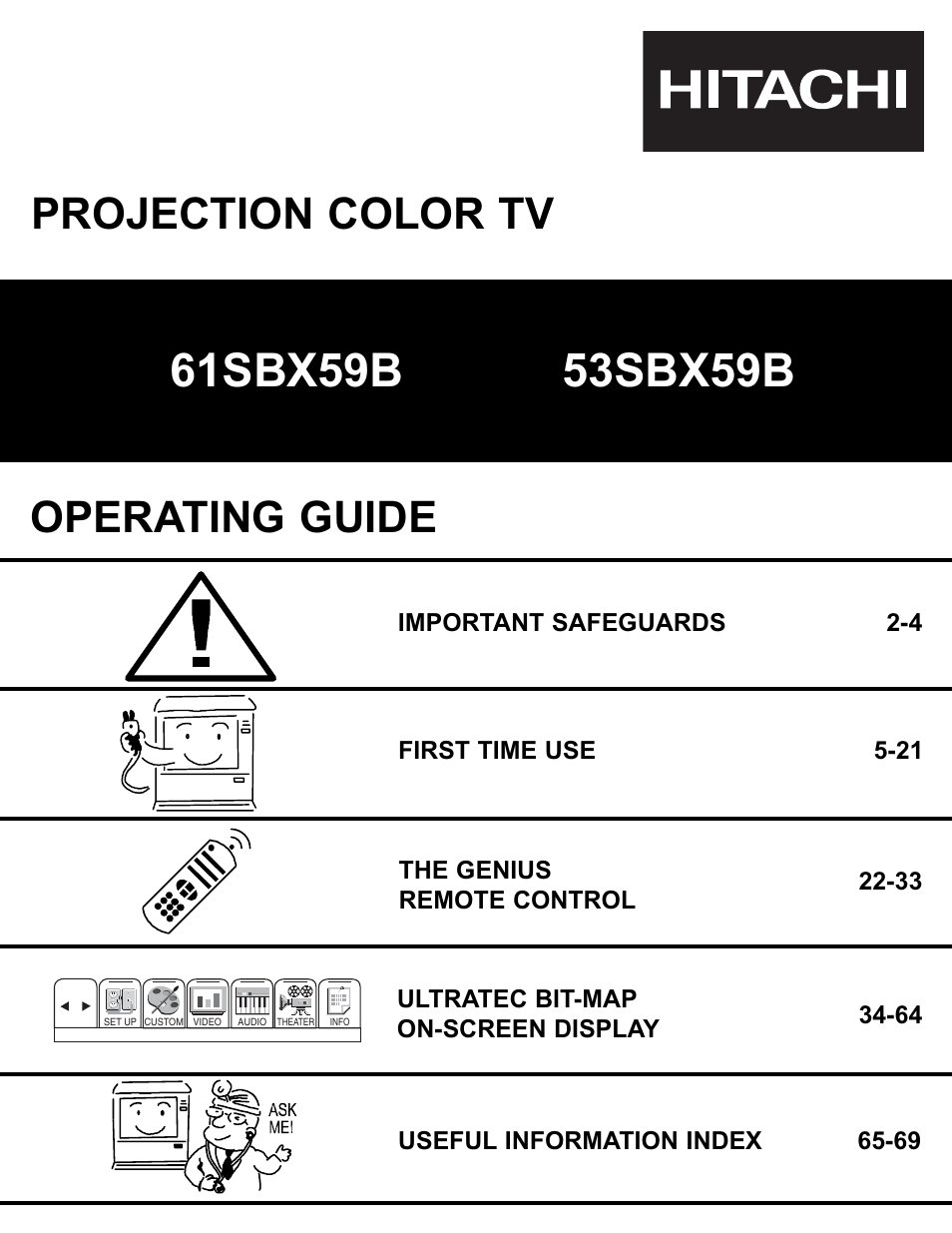 Pioneer 53SBX59B User Manual | 72 pages