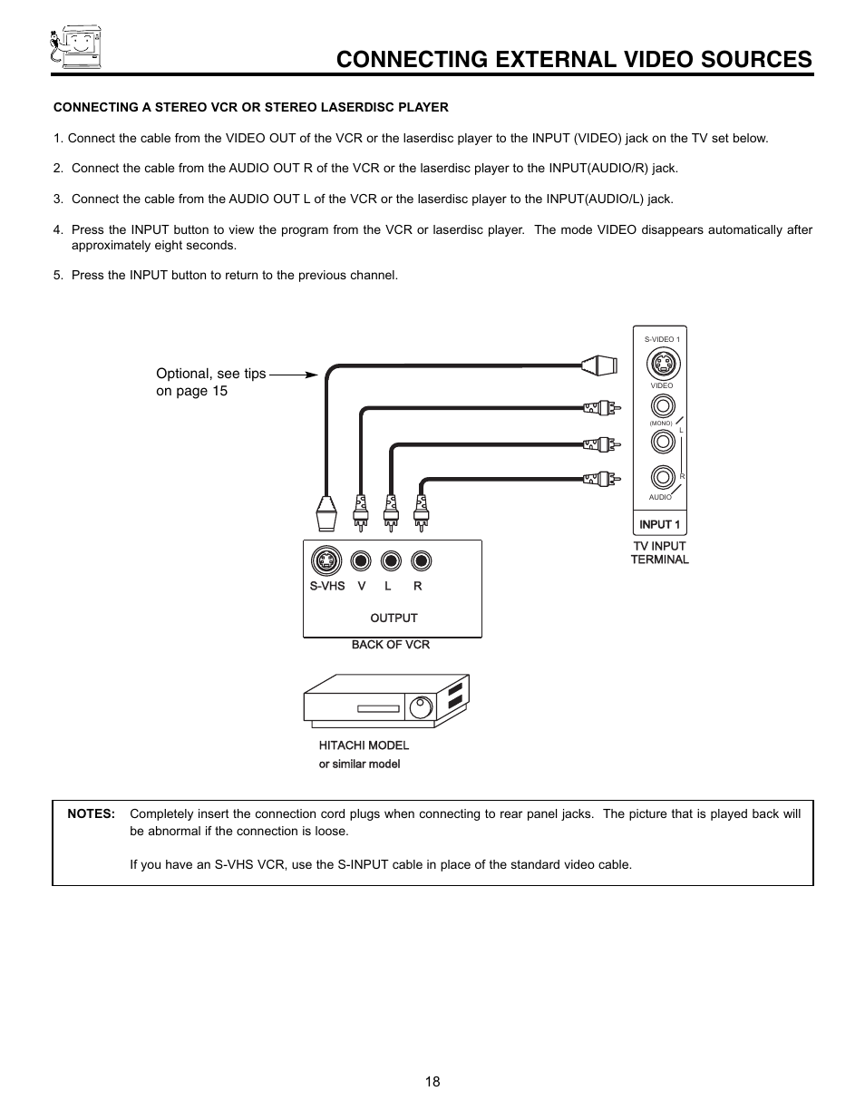 Connecting external video sources | Pioneer 53SBX59B User Manual | Page 18 / 72