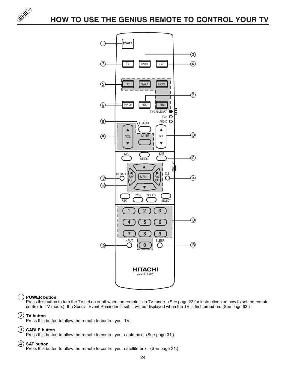 How to use the genius remote to control your tv | Pioneer 53SBX59B User Manual | Page 24 / 72