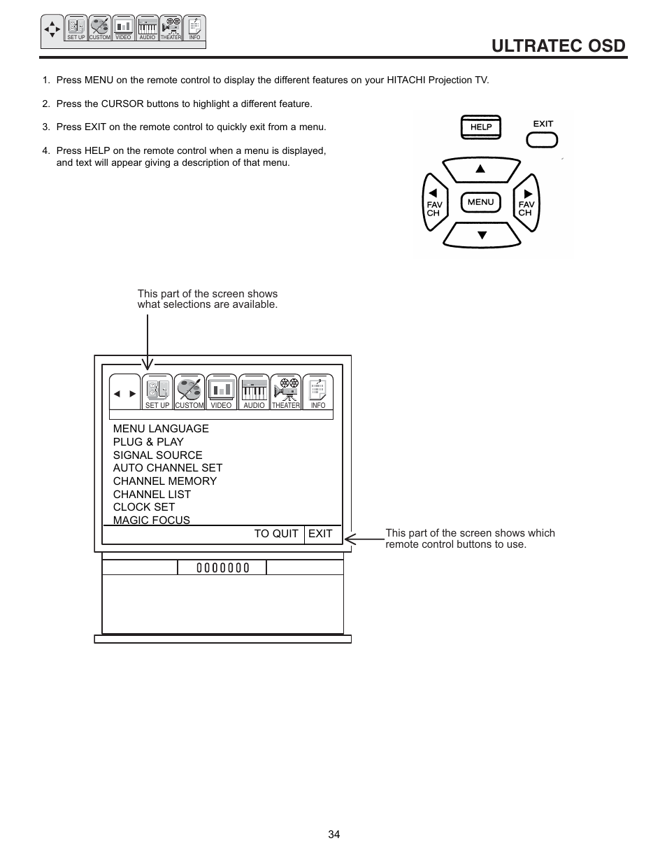 Ultratec osd | Pioneer 53SBX59B User Manual | Page 34 / 72