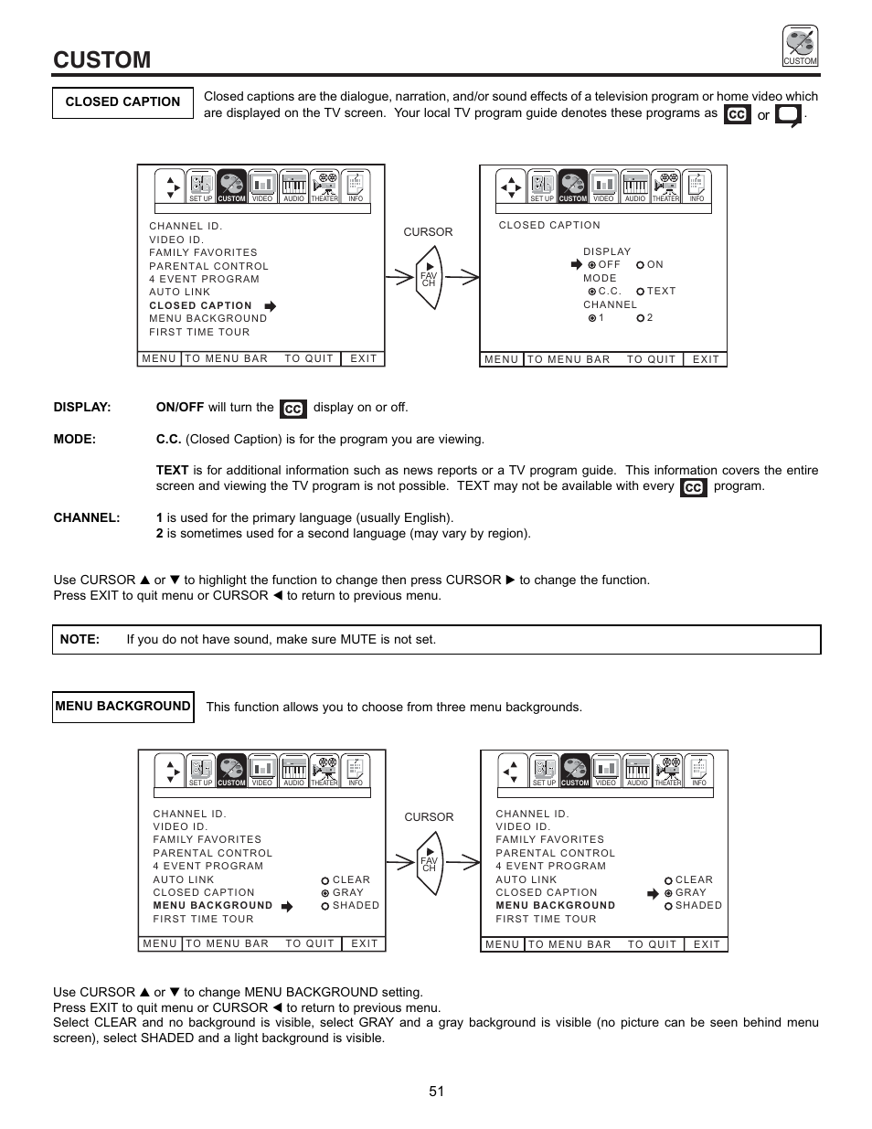 Custom | Pioneer 53SBX59B User Manual | Page 51 / 72