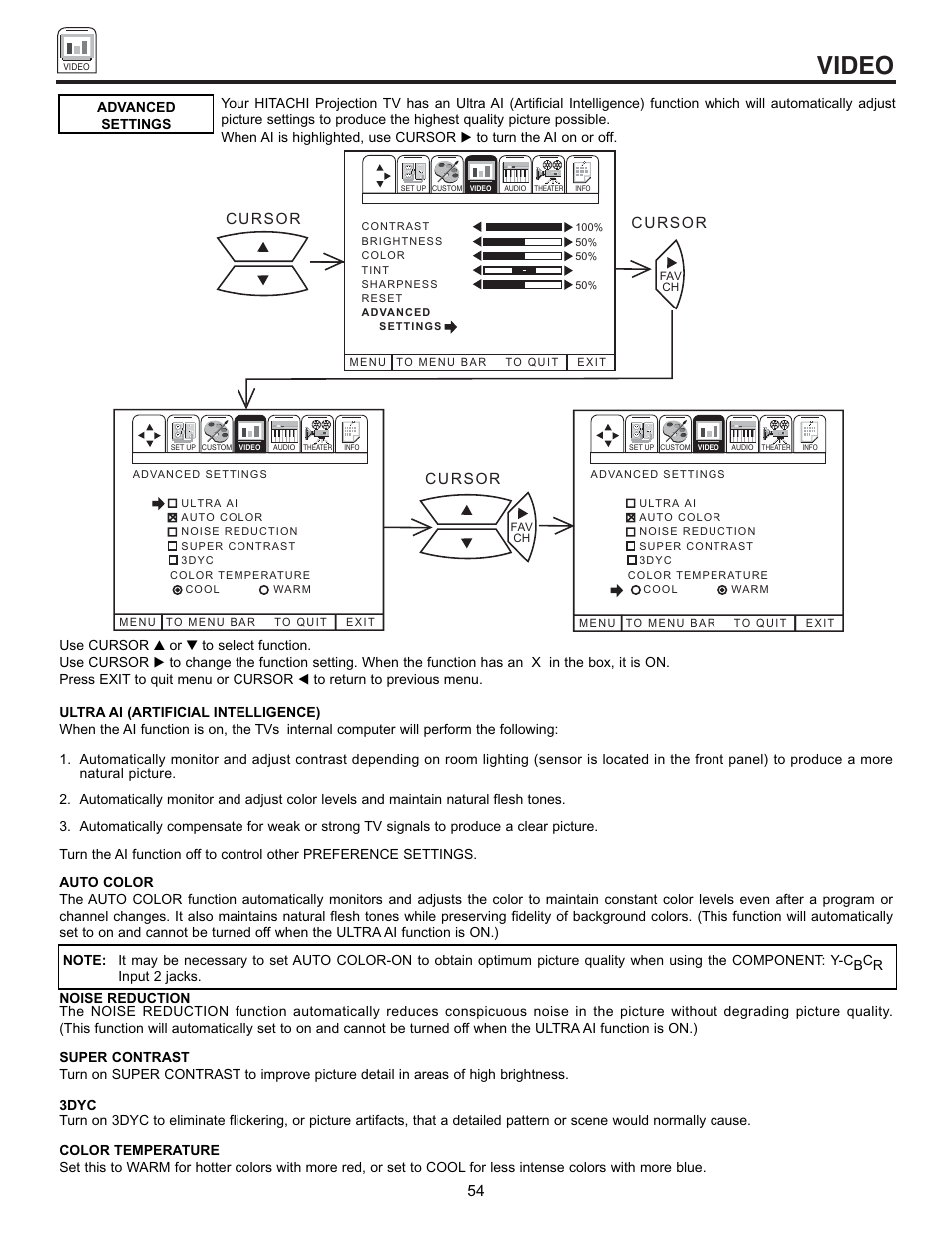 Video | Pioneer 53SBX59B User Manual | Page 54 / 72