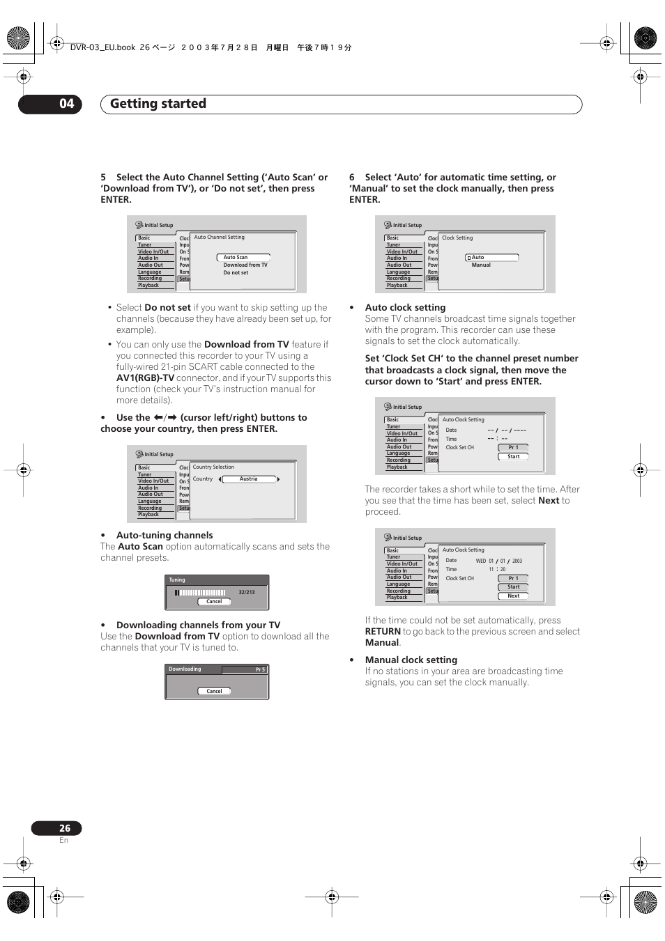 Getting started 04 | Pioneer DVR-3100 User Manual | Page 26 / 108