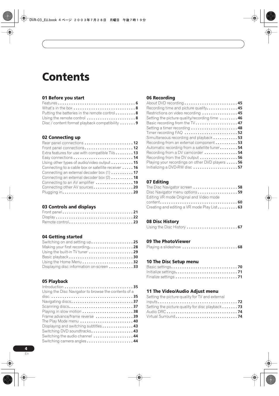 Pioneer DVR-3100 User Manual | Page 4 / 108