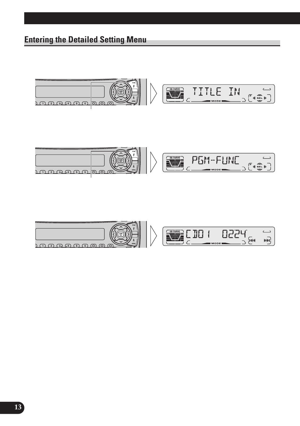 Entering the detailed setting menu, Basic operation | Pioneer DEH-P4100R User Manual | Page 14 / 100