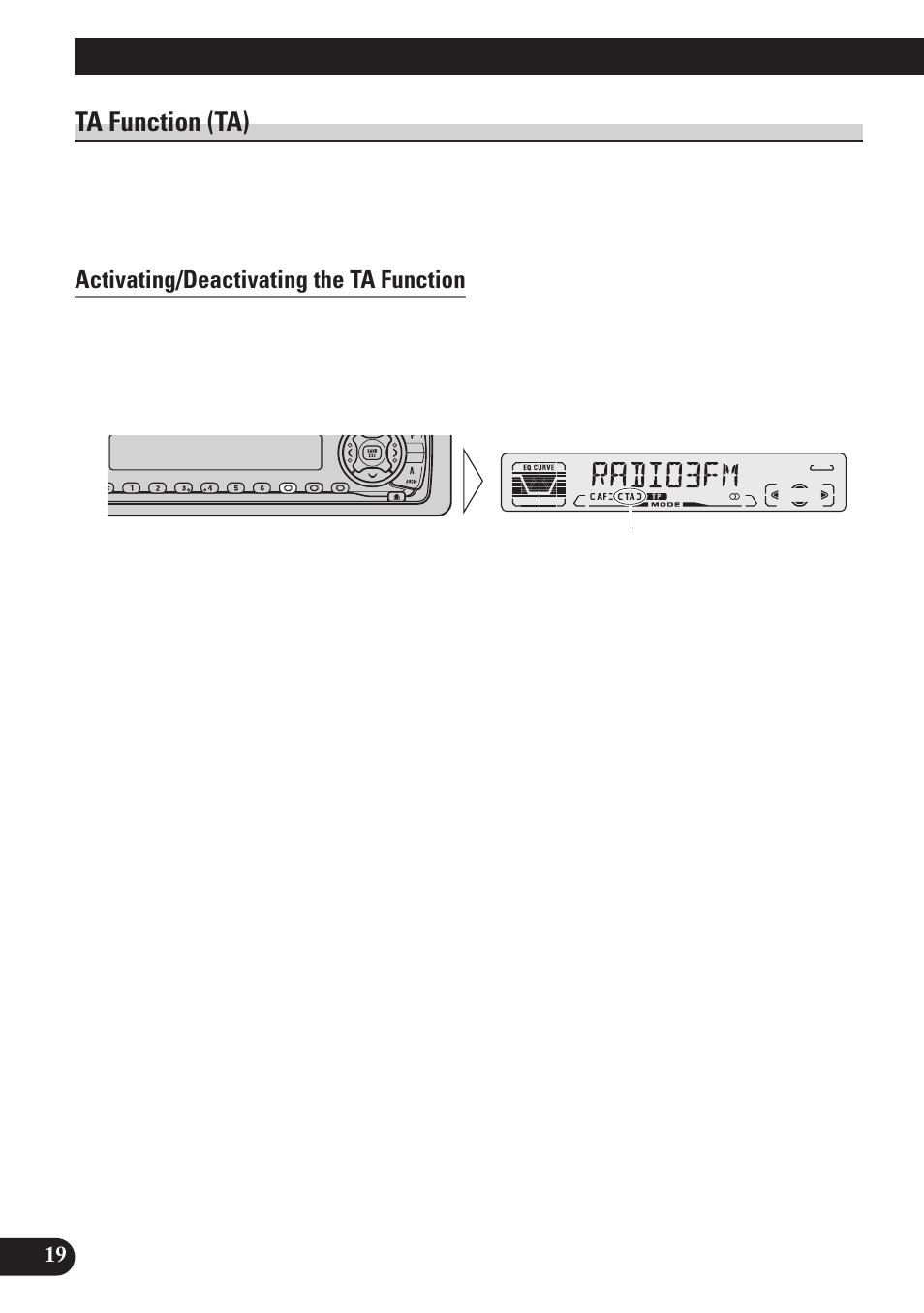 Ta function (ta), Activating/deactivating the ta function, Using rds functions | Pioneer DEH-P4100R User Manual | Page 20 / 100