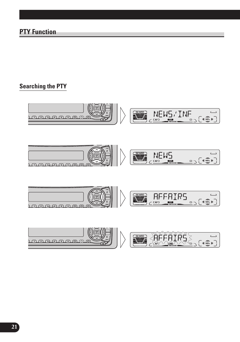 Pty function, Searching the pty, Using rds functions | Pioneer DEH-P4100R User Manual | Page 22 / 100