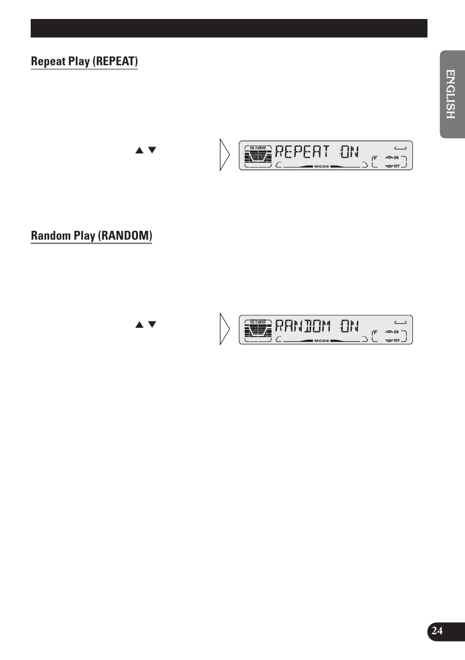 Using the built-in cd player, Repeat play (repeat), Random play (random) | Pioneer DEH-P4100R User Manual | Page 25 / 100