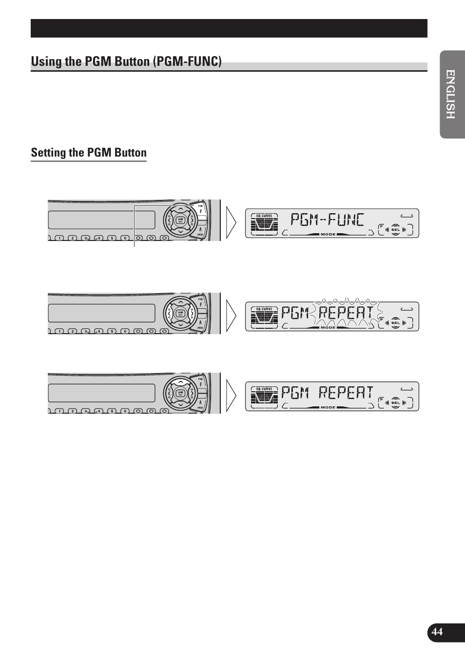 Other functions, Using the pgm button (pgm-func), Setting the pgm button | Pioneer DEH-P4100R User Manual | Page 45 / 100