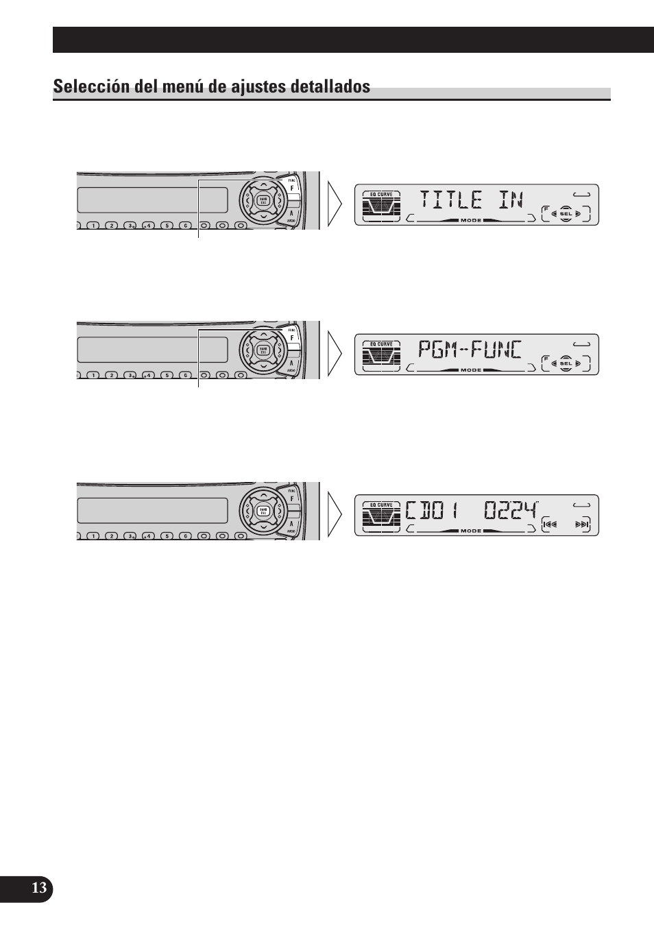 Selección del menú de ajustes detallados, Operación básica | Pioneer DEH-P4100R User Manual | Page 62 / 100