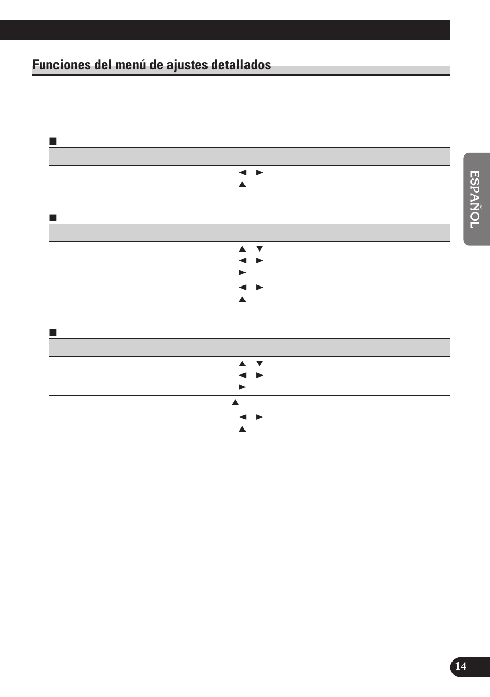 Funciones del menú de ajustes detallados | Pioneer DEH-P4100R User Manual | Page 63 / 100