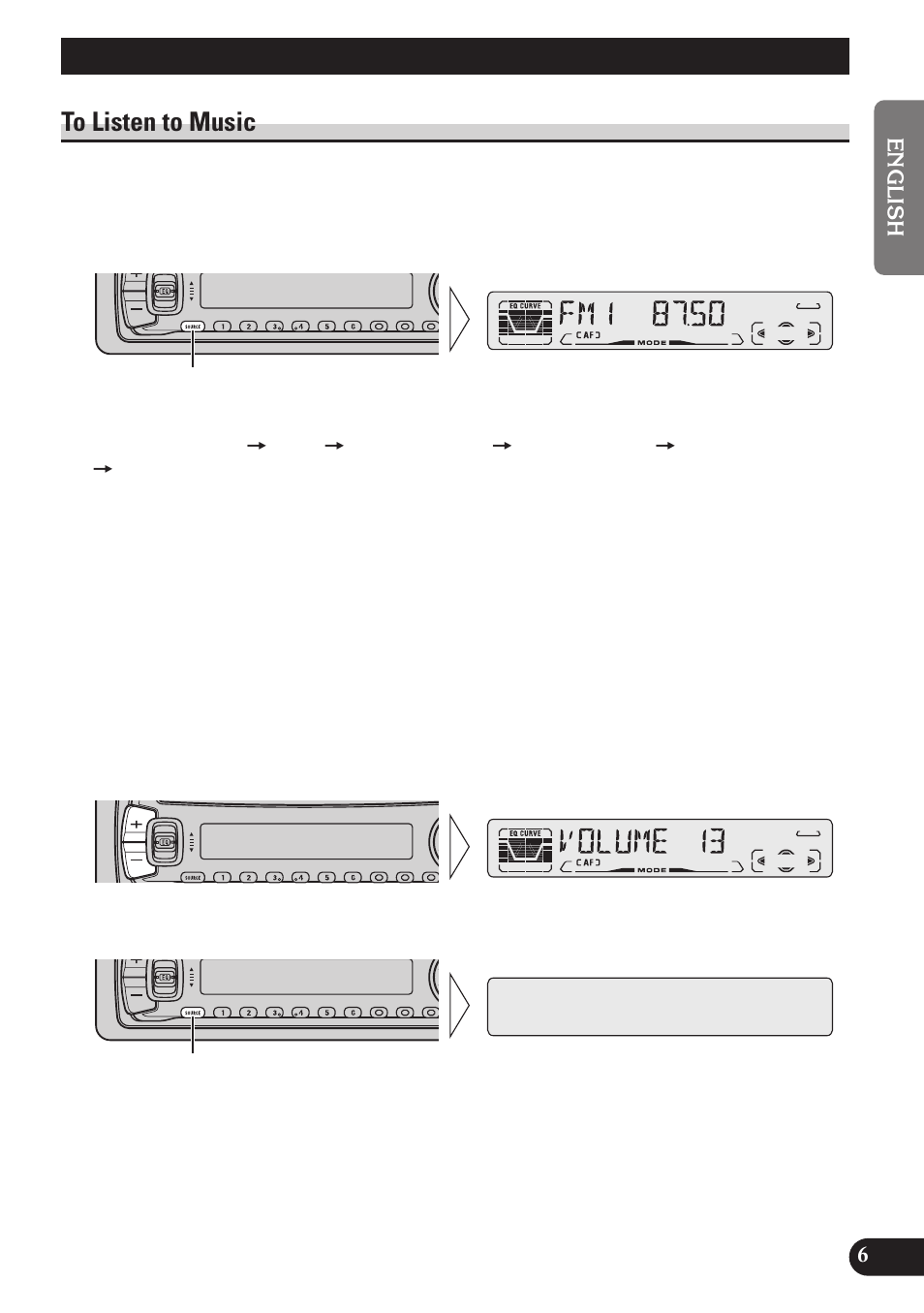 Basic operation, To listen to music | Pioneer DEH-P4100R User Manual | Page 7 / 100