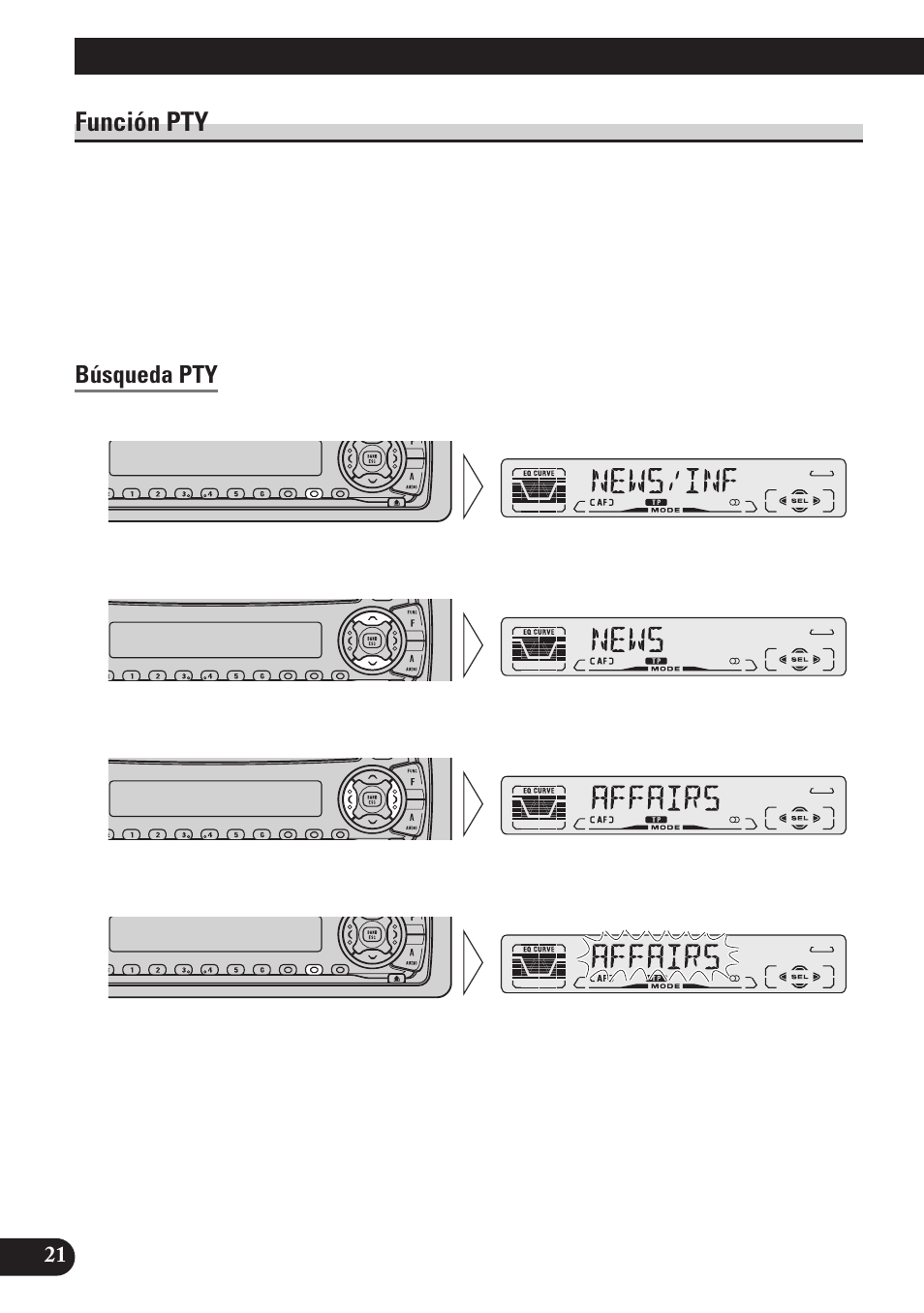 Función pty, Búsqueda pty, Uso de las funciones rds | Pioneer DEH-P4100R User Manual | Page 70 / 100