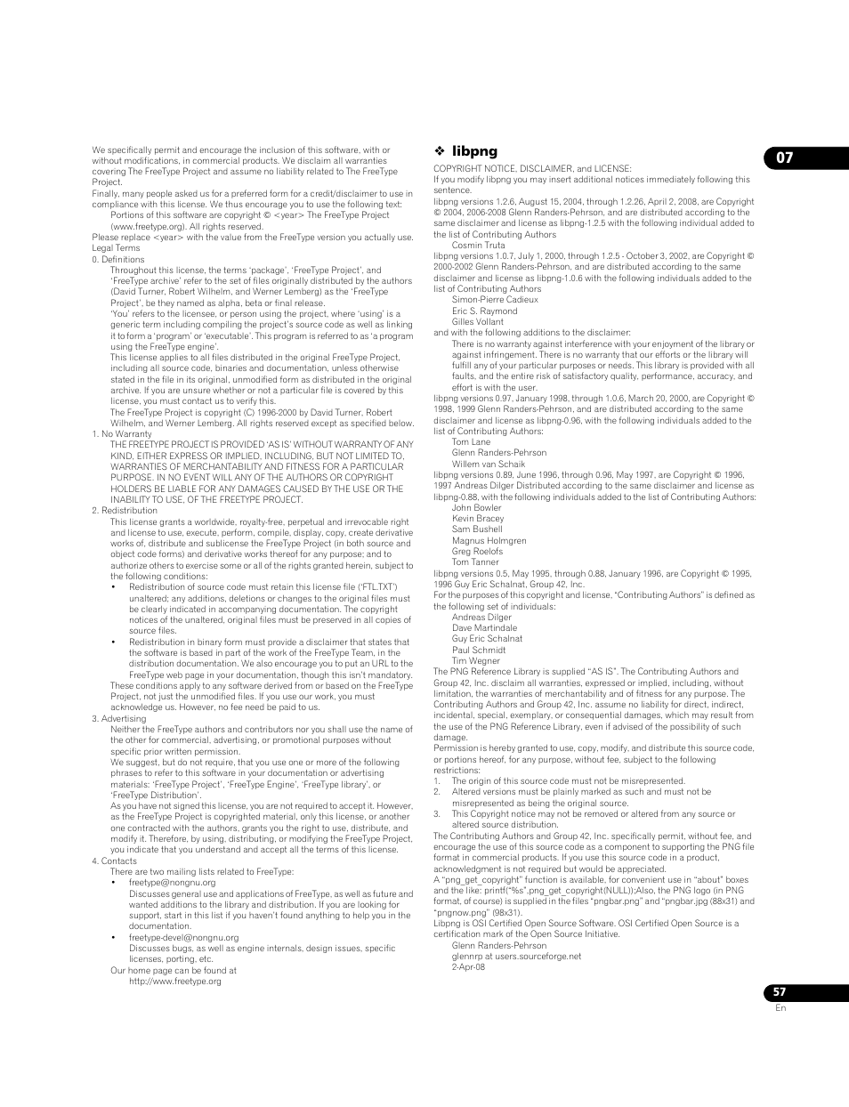 Libpng | Pioneer BONUSVIEW BDP-09FD User Manual | Page 57 / 74