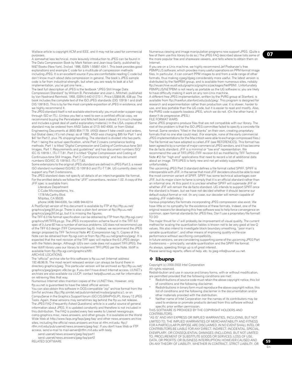 Libupnp | Pioneer BONUSVIEW BDP-09FD User Manual | Page 59 / 74