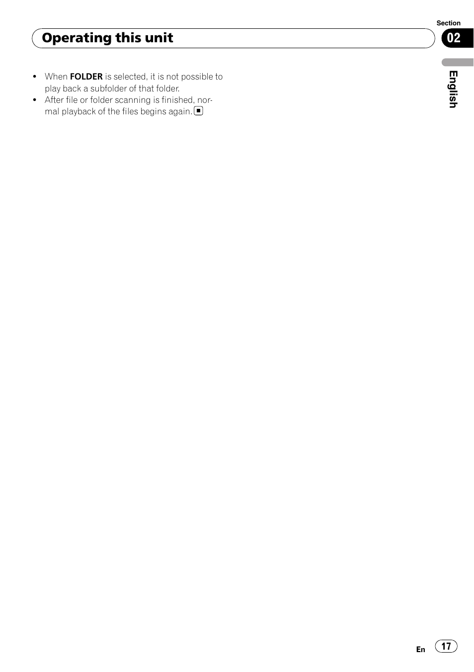 Operating this unit | Pioneer DEH-3050UB User Manual | Page 17 / 93