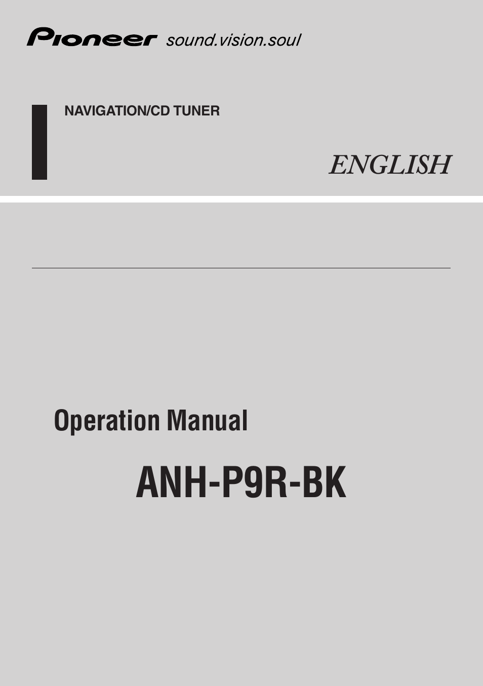 Pioneer ANH-P9R-BK User Manual | 92 pages