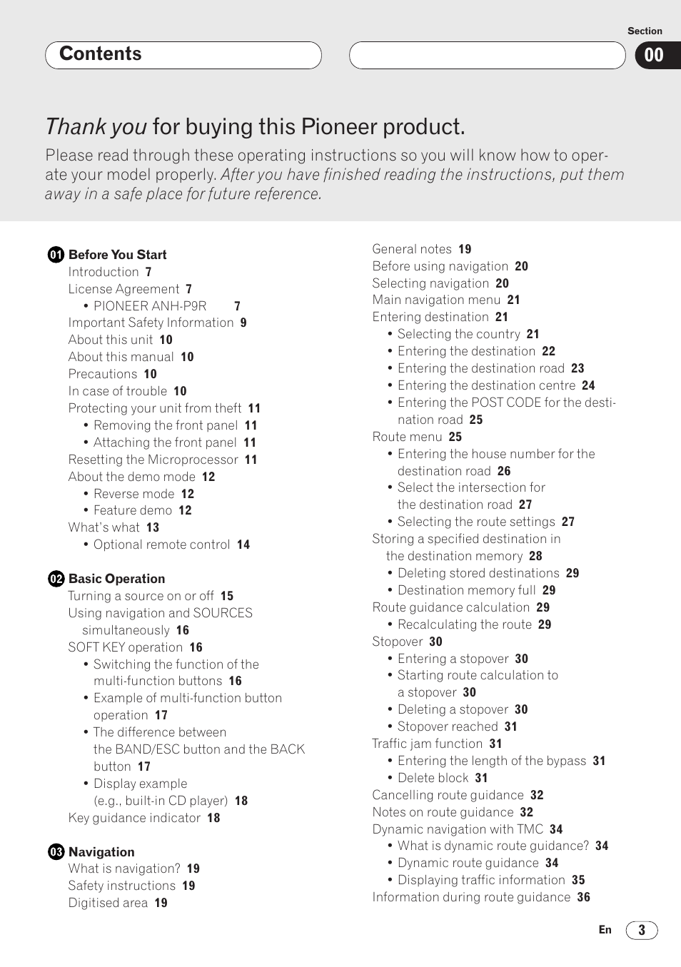 Pioneer ANH-P9R-BK User Manual | Page 3 / 92