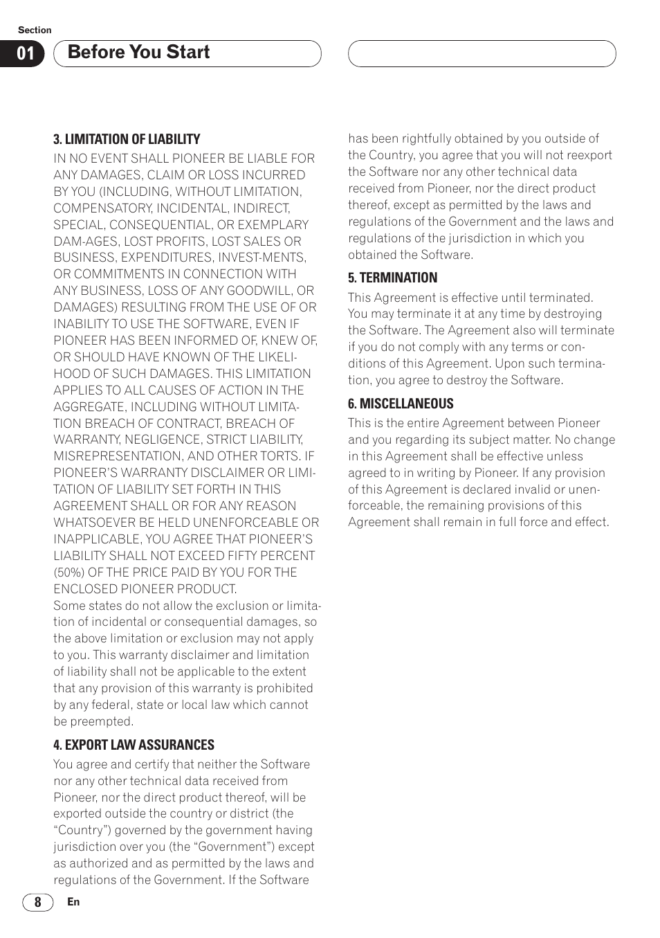 Before you start | Pioneer ANH-P9R-BK User Manual | Page 8 / 92