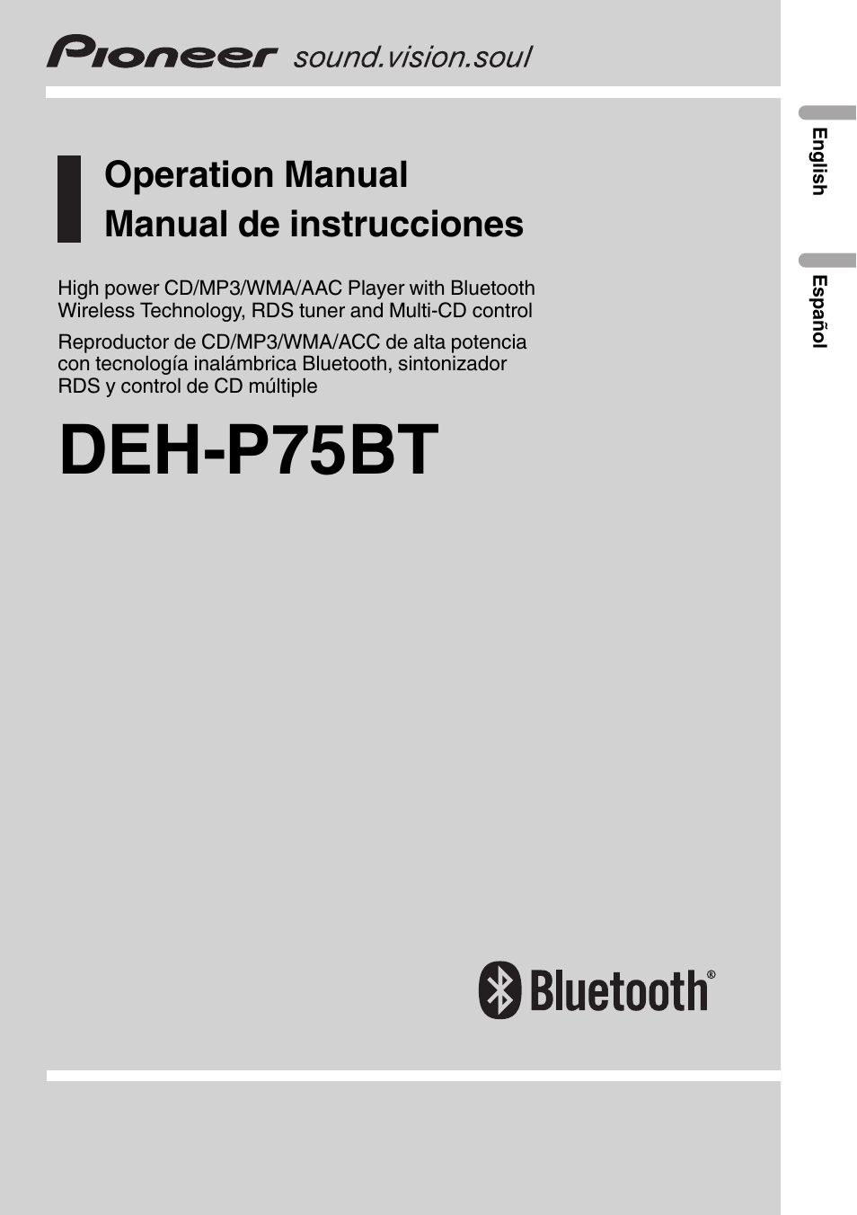 Pioneer DEH-P75BT User Manual | 207 pages