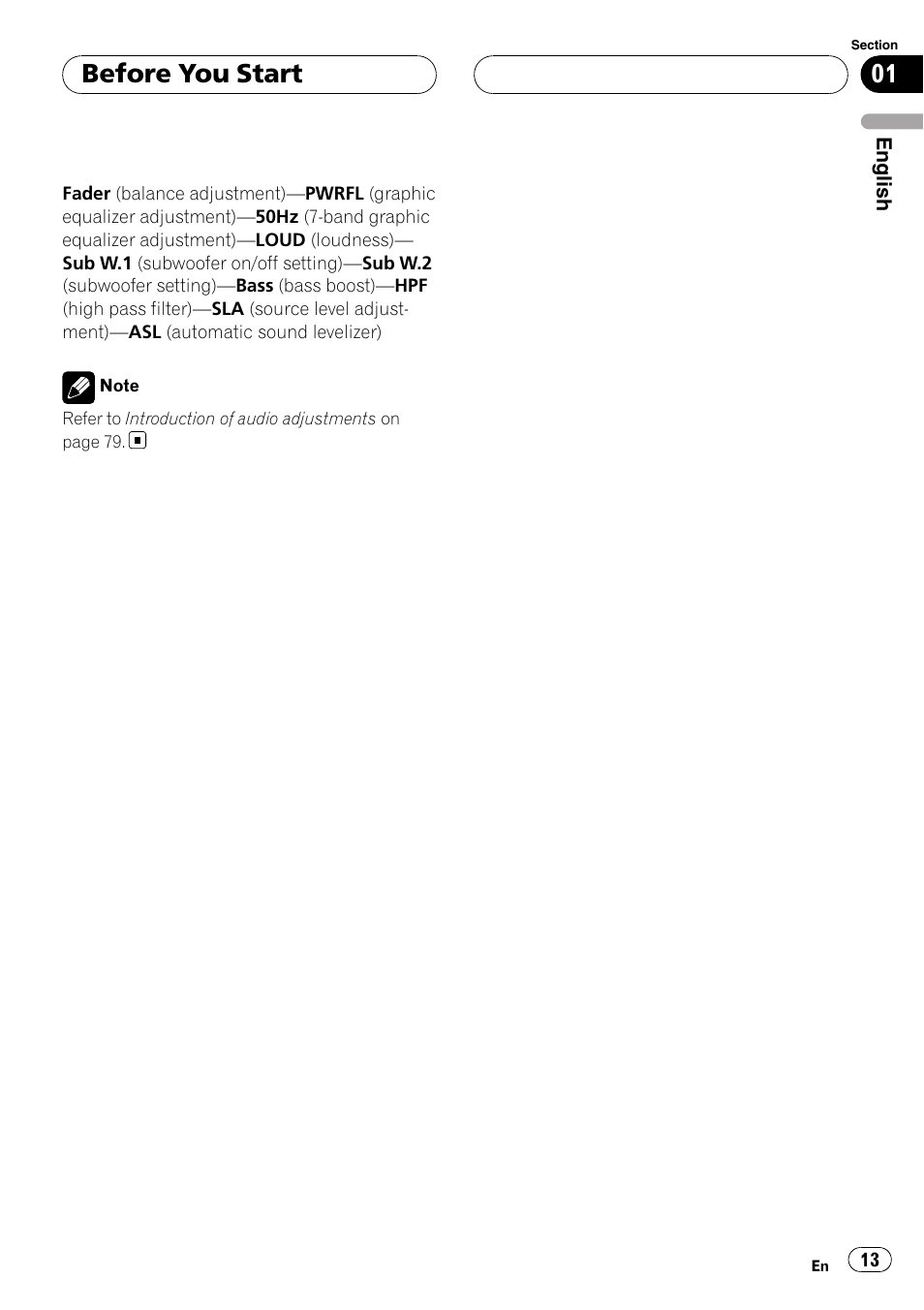 Before you start | Pioneer DEH-P75BT User Manual | Page 13 / 207