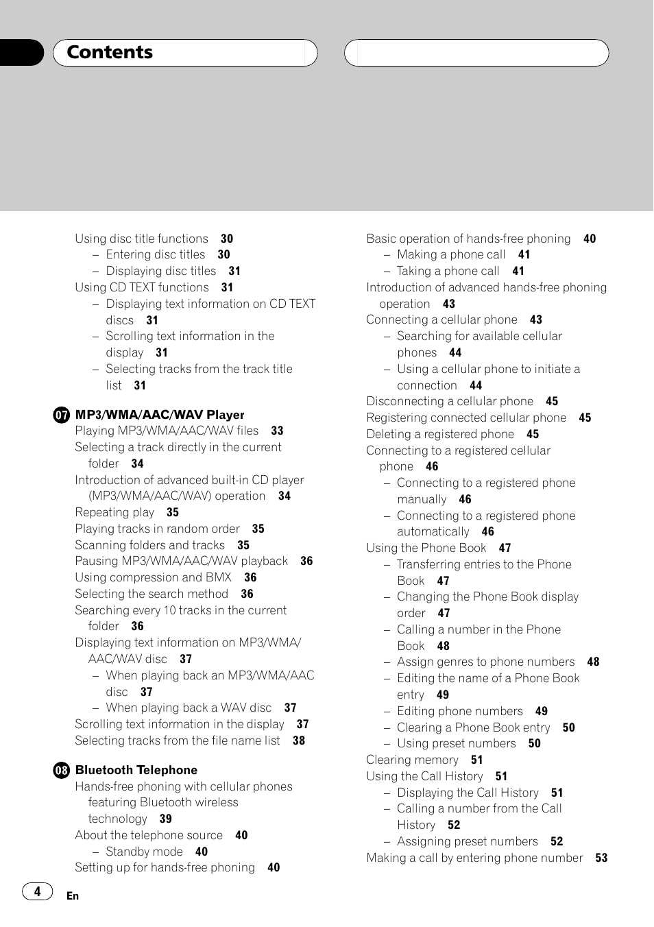Pioneer DEH-P75BT User Manual | Page 4 / 207