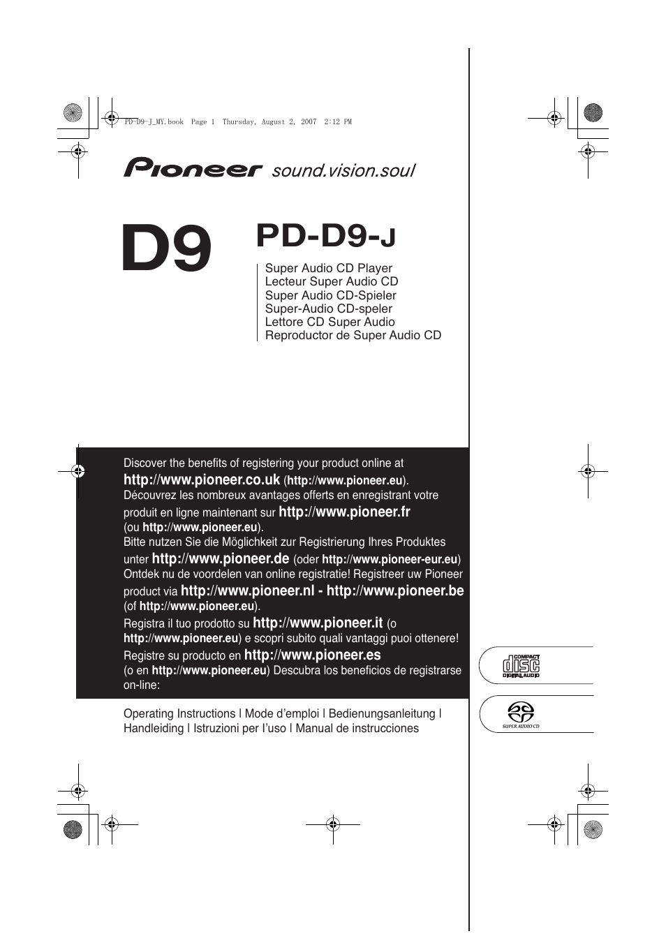 Pioneer PD-D9-J User Manual | 110 pages