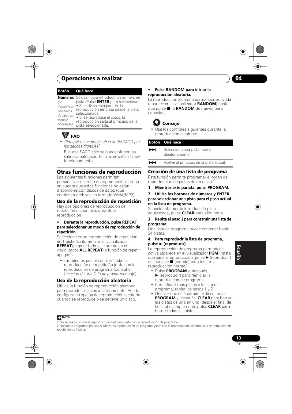 Otras funciones de reproducción, Operaciones a realizar 04 | Pioneer PD-D9-J User Manual | Page 103 / 110