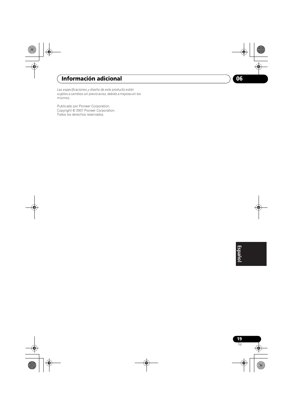 Información adicional 06 | Pioneer PD-D9-J User Manual | Page 109 / 110