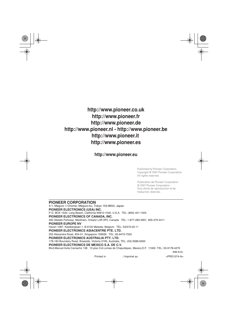 Pioneer PD-D9-J User Manual | Page 110 / 110