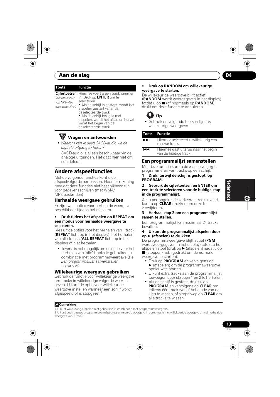 Andere afspeelfuncties, Aan de slag 04 | Pioneer PD-D9-J User Manual | Page 67 / 110