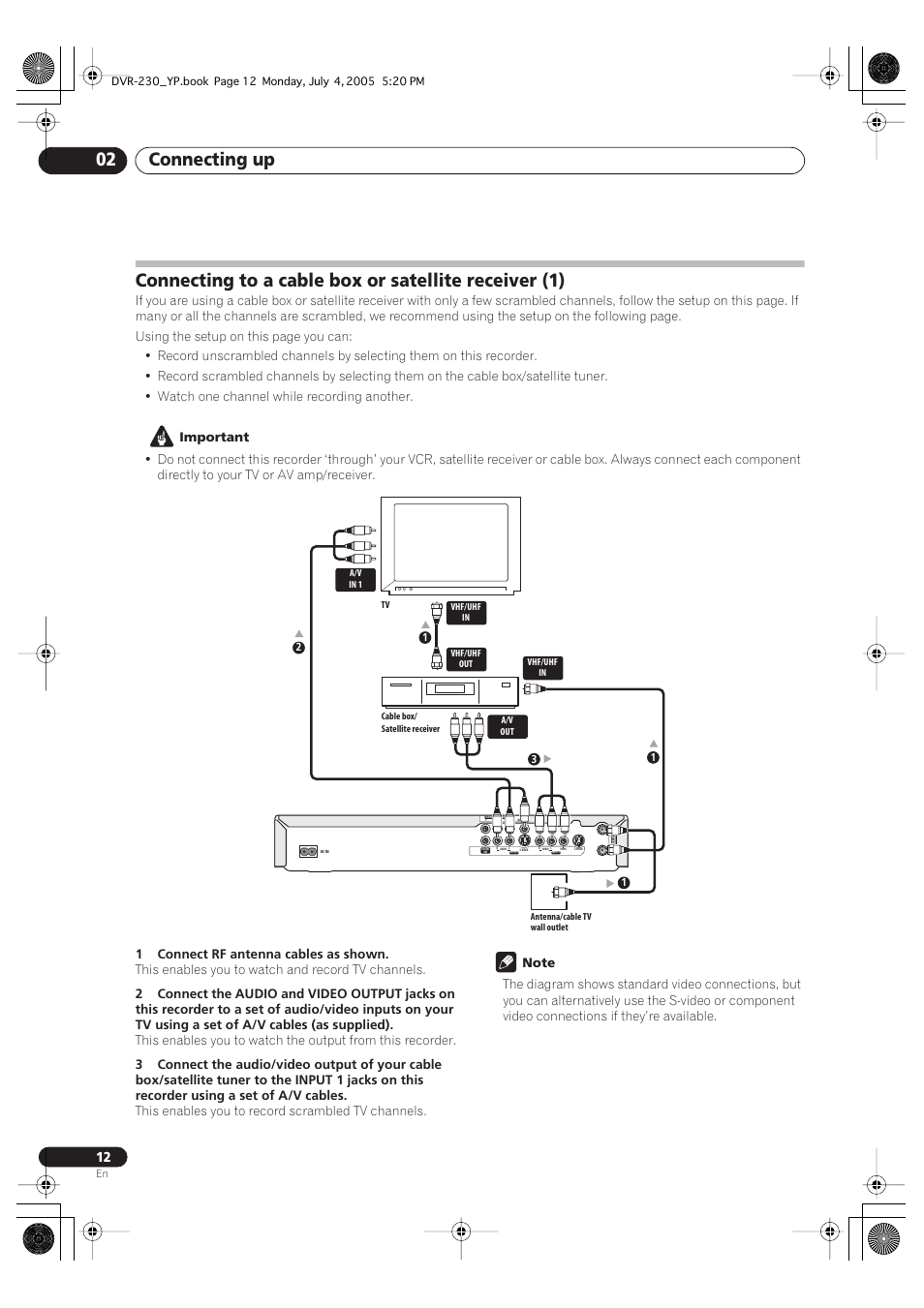 Connecting up 02 | Pioneer DVR-230-S User Manual | Page 12 / 72
