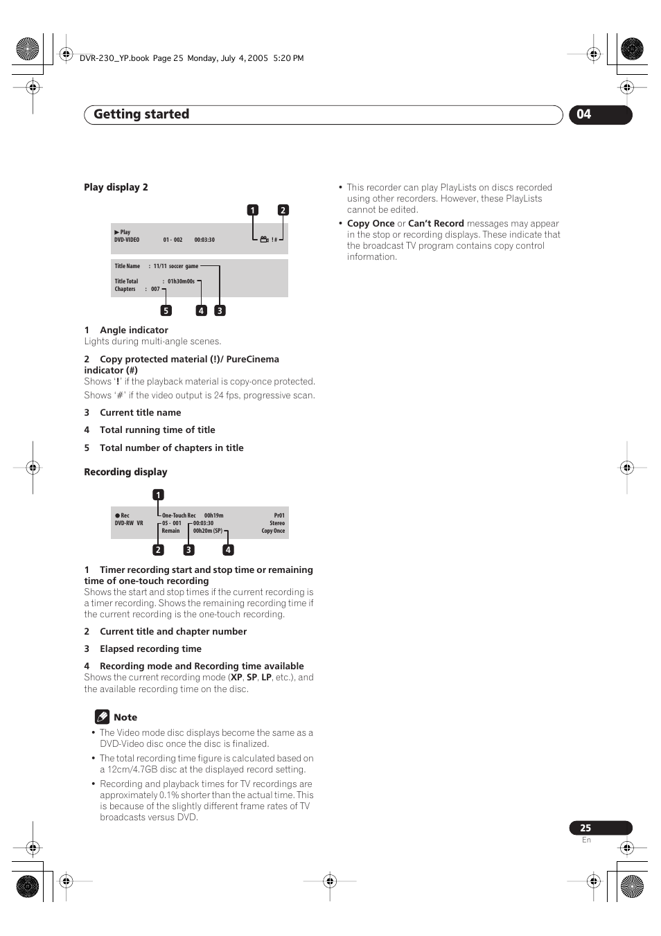 Getting started 04 | Pioneer DVR-230-S User Manual | Page 25 / 72