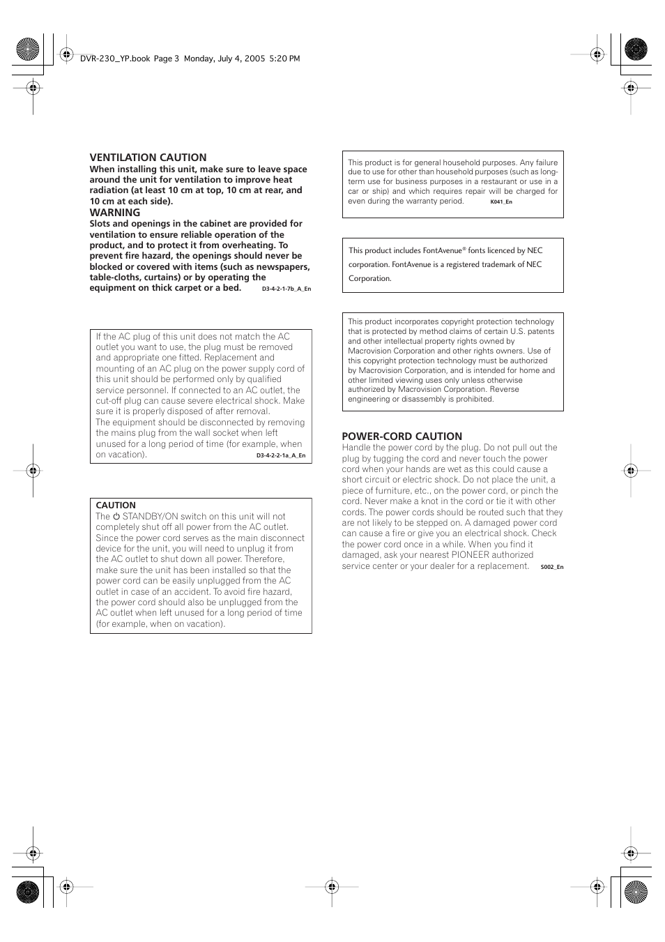 Pioneer DVR-230-S User Manual | Page 3 / 72